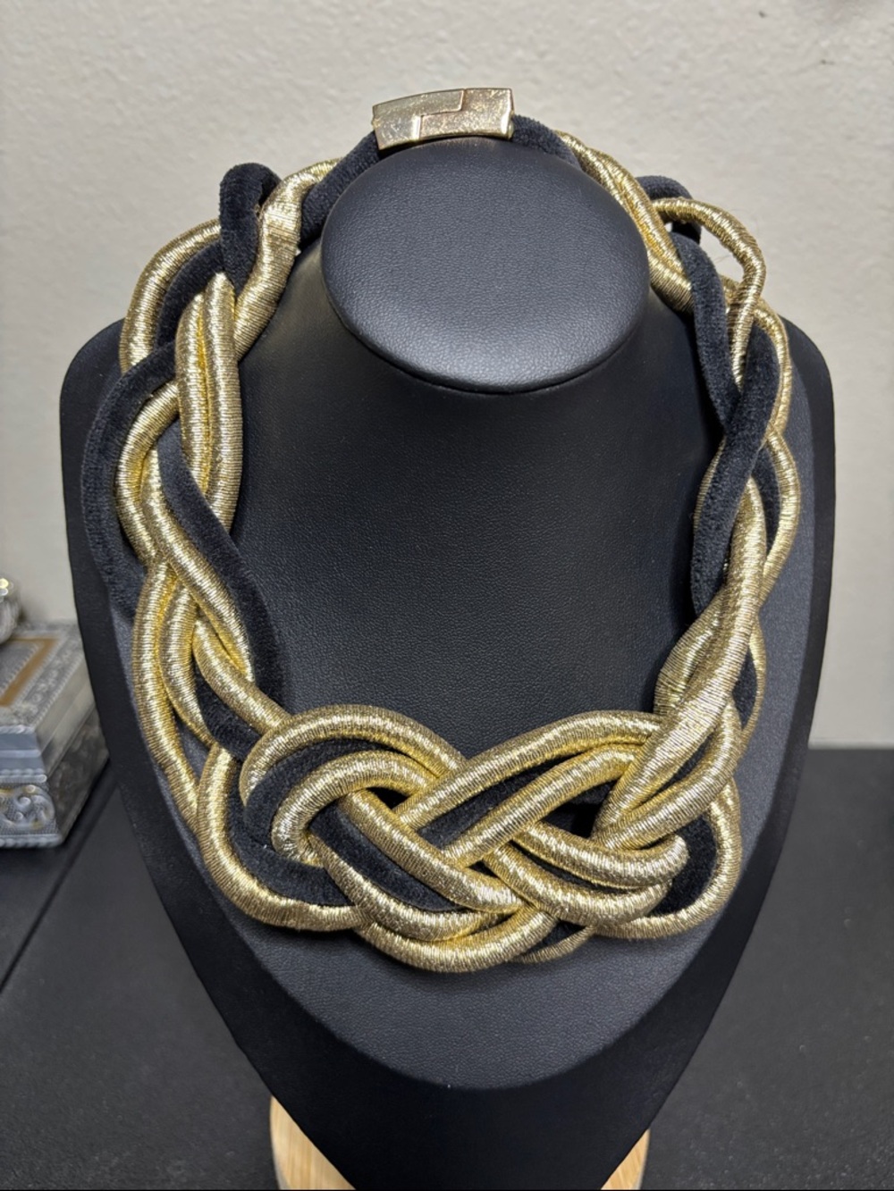 Chunky Braided Statement Cleopatra Cosplay Black Gold Necklace